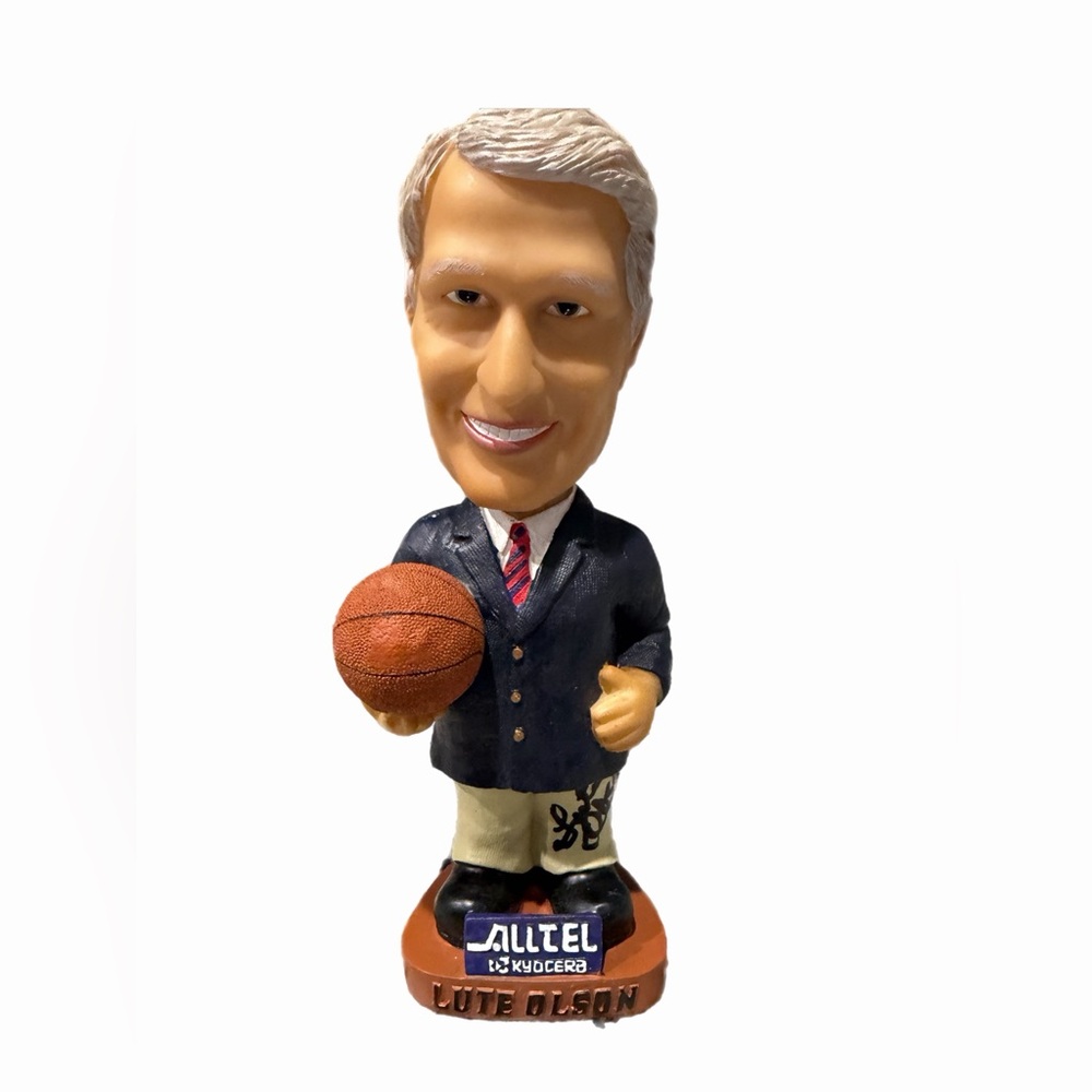 AUTOGRAPHED Lute Olsen Arizona Wildcats Bobblehead Figurine